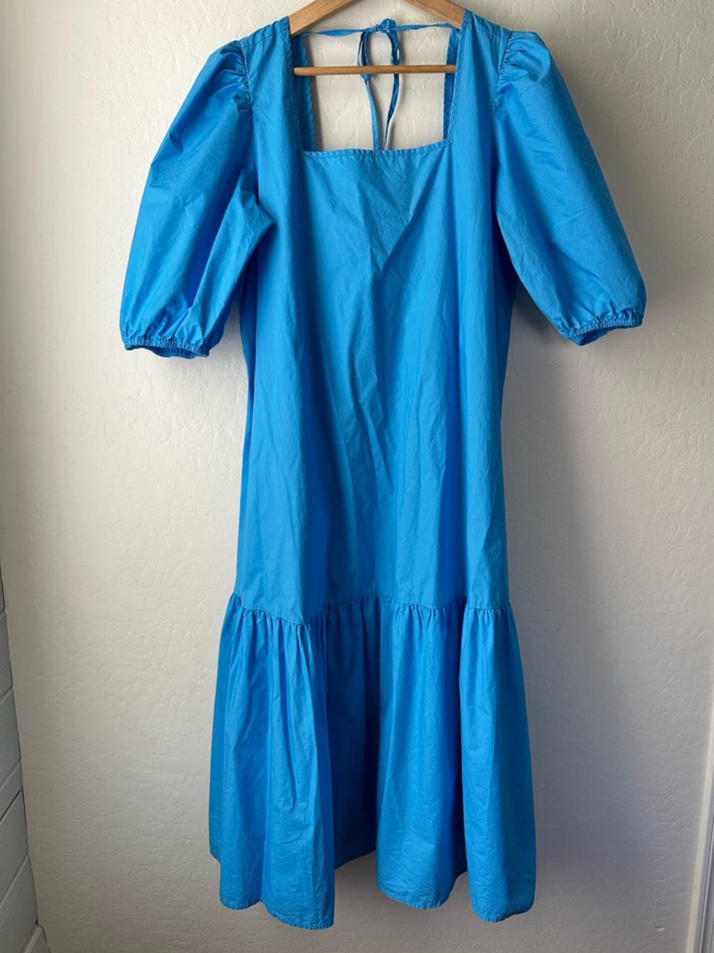 JUST FEMALE Free People Park 100% Organic Cotton Puff Sleeve Midi Dress EU 40 M - Picture 3 of 12